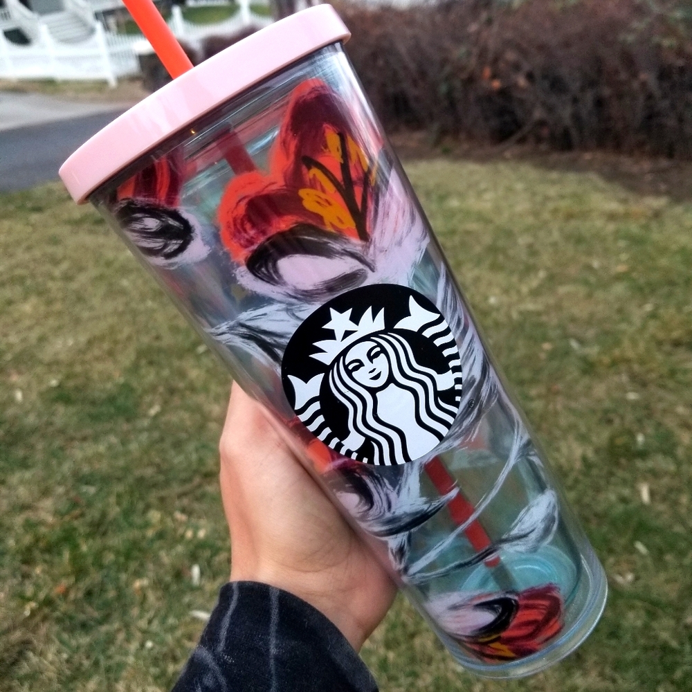 🆕️Starbucks, Rare, Peony Floral Tumbler - Picture 1 of 16